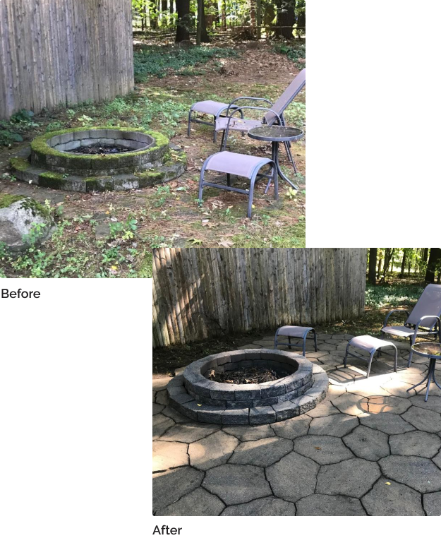 before and after fire pit